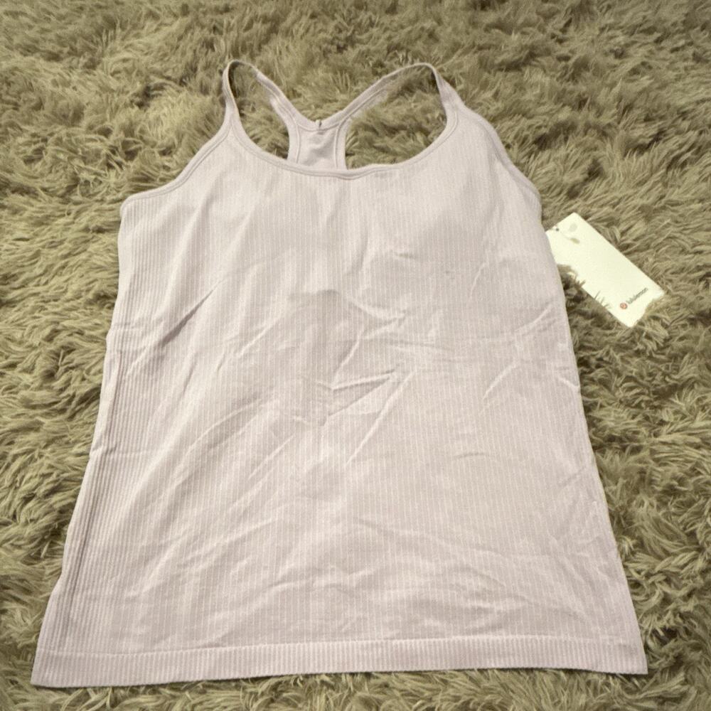 lululemon Women’s Ribbed Scoop Neck Racerback Tank Top Purple 10 Stretch